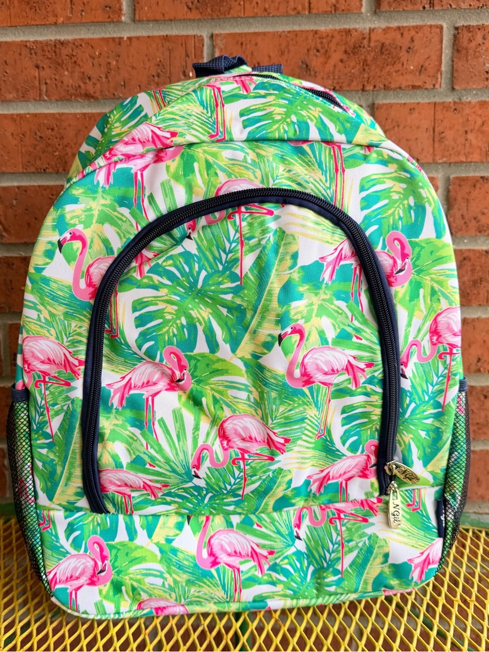 NWT NGIL Tropical Flamingo Print Backpack - Pink & Green